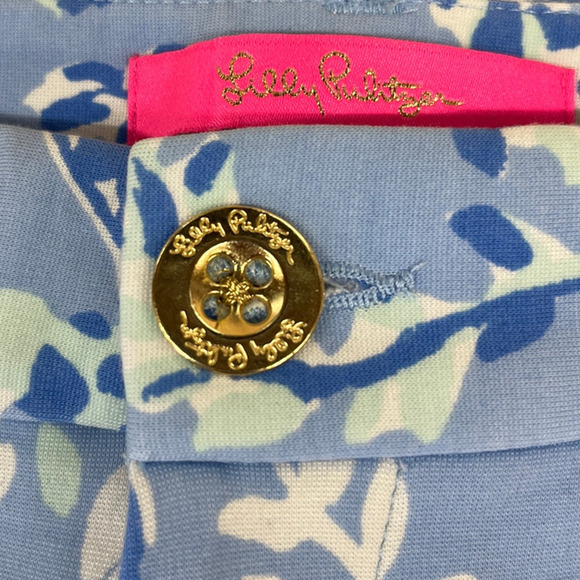 Lilly Pulitzer Callahan Knit Shorts 2 Blue Periwinkle Turtley Awesome Turtles - Picture 3 of 8